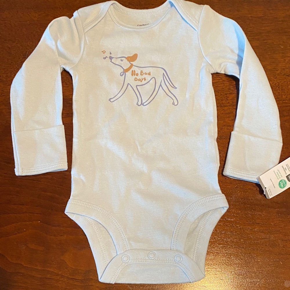 Carter's Light Blue Dog Graphic Bodysuit